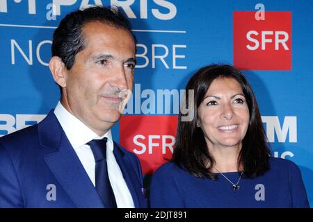 Patrick Drahi et Anne Hidalgo assistent au lancement de la chaine BFM Paris au Cafe de l'Homme a Paris, France le 07 Novembre 2016. Foto von Aurore Marechal/ABACAPRESS.COM Stockfoto