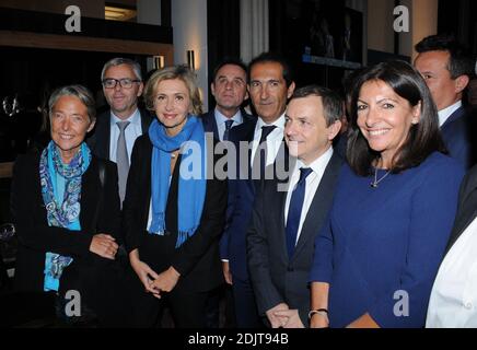 Elisabeth Borne, Michel Combes, Valerie Pecresse, Patrick Drahi, Alain Weill et Anne Hidalgo assistent au lancement de la chaine BFM Paris au Cafe de l'Homme a Paris, France le 07 Novembre 2016. Foto von Alain Apaydin/ABACAPRESS.COM Stockfoto