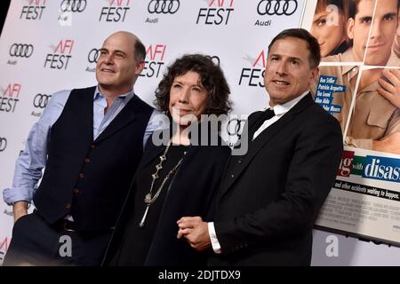 Matthew Weiner, Lily Tomlin und David O. Russell besuchen am 11. November 2016 in Los Angeles, Kalifornien, die Premiere von Cinema's Legacy Conversation für "Flirting with Disaster" beim AFI Fest 2016 im TCL Chinese 6 Theatres. Foto von Lionel Hahn/AbacaUsa.com Stockfoto