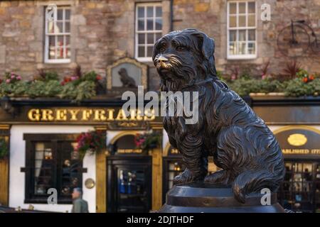 Berühmte greyfriars Hund Metall-Statue in edinburgh Stockfoto
