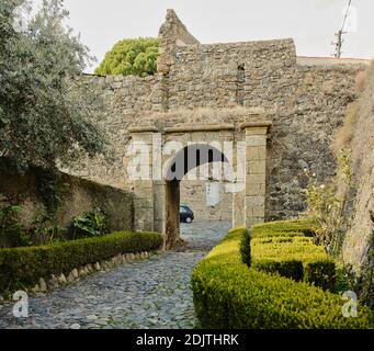 Eingang zu Castelo De Vide Stockfoto