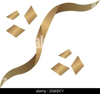 goldenes Band Konfetti dekorative Symbol Vektor Illustration Design Stock Vektor