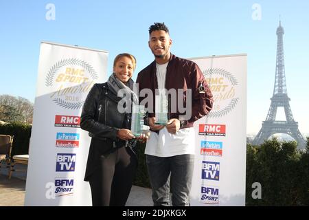 Estelle Mossely Exclusive - French boxers Tony Yoka and Estelle Mossely receiving the  trophy ' French Sport champion of the