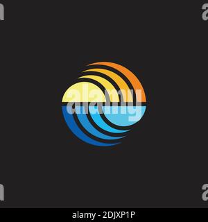 Sonne Tiefsee einfache geometrische Kreis Gradienten Logo Vektor Stock Vektor