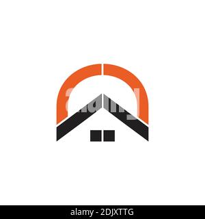 Abstrakt Dach Hause Sonne geometrische einfache Linie Logo Vektor Stock Vektor