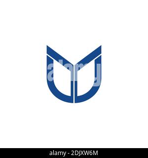 Abstrakter Buchstabe mj einfache geometrische Linie Logo Vektor Stock Vektor