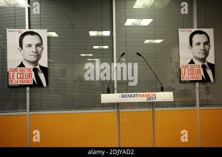 Atmosphäre am Sitz des Kandidaten für die linke Vorwahlen des Präsidenten Benoit Hamon in Paris, Frankreich am 19. Dezember 2016. Foto von Alain Apaydin/ABACAPRESS.COM Stockfoto