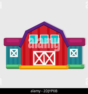 shed farm building vector illustration in flat style Stock Vector