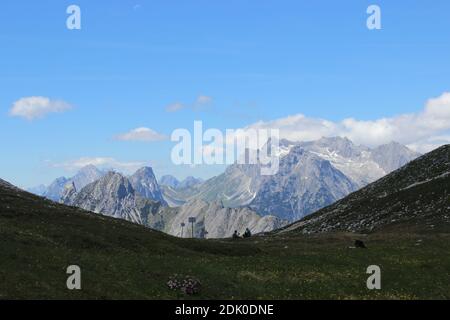 Wanderung entlang des Höhenweges zum Brunnsteinanger Stockfoto