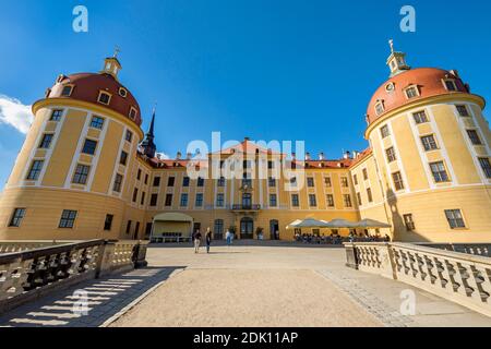 Deutschland, Sachsen, Moritzburg, Schloss Moritzburg, Barockschloss, Jagdschloss Stockfoto