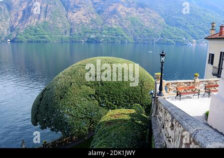 Blick auf den comer See von der Villa balbianello Grundstück Stockfoto