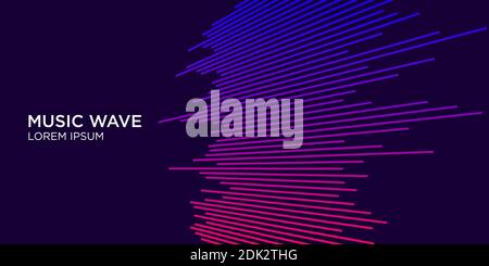 Moderner Schallwellen-Equalizer. Vektorgrafik auf dunklem Hintergrund Stock Vektor