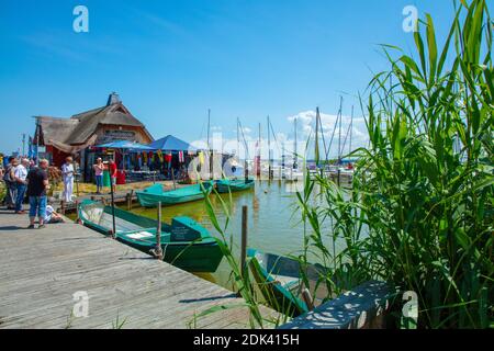 Deutschland, Mecklenburg-Vorpommern, Fischland-Darss, Ostseebad Dierhagen, Kreis Dierhagen Dorf, Hafen am Saaler Bodden, Stockfoto