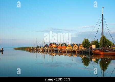 Deutschland, Mecklenburg-Vorpommern, Fischland / Drass, Ahrenshoop, Alt-Hagen Hafen am Saaler Bodden, Ahrenshoop, Alt-Hagen Hafen am Saaler Bodden Stockfoto