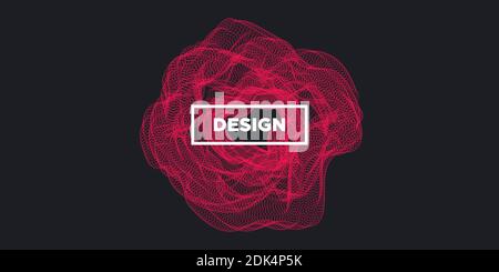 Vektor abstrakter Hintergrund mit dynamischen Partikeln Wellenpunkte. Vektorgrafik Stock Vektor