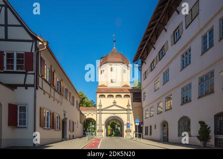 Deutschland, Bayern, Allgäu, Stadt Memmingen, Westtor von der Altstadt, I. Stockfoto