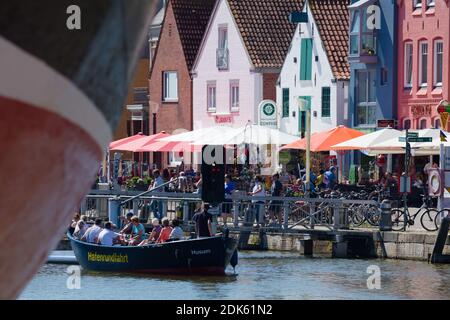 Deutschland, Schleswig-Holstein, Nordseeküste. Nordfriesland, Stadt Husum. Husum Hafen. Stockfoto