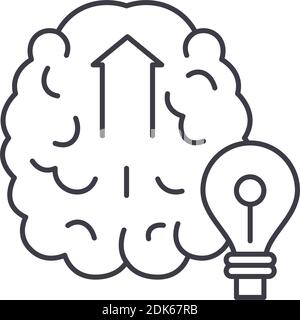Initiative Geist Symbol, lineare isolierte Illustration, dünne Linie Vektor, Web-Design-Zeichen, Kontur Konzept Symbol mit editierbaren Strich auf weißem Hintergrund Stock Vektor