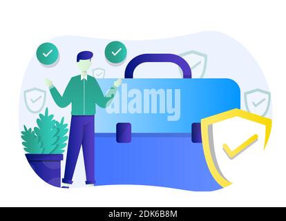 Business Insurance Flat Illustration Vektorgrafik. Stock Vektor