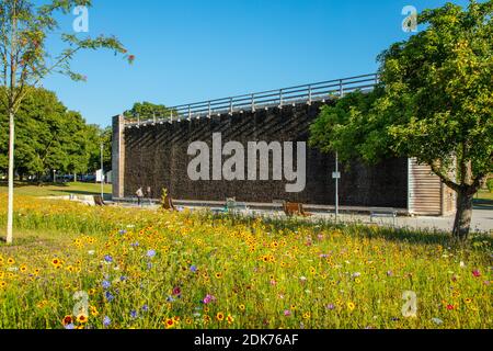 Deutschland, Baden-Württemberg, Bad Rappenau. Abschlussarbeiten im Salinenpark Stockfoto