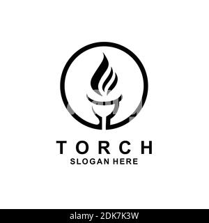 Torch logo design inspiration template Stock Vektor