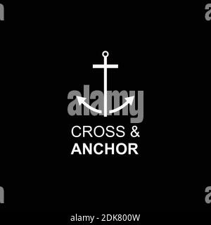 Kreuzanker Christian Catholic Church Logo Design Stock Vektor