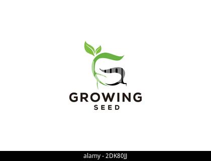 Modernes Design Initial G oder wachsenden Samen Blume Plant Garden Farm-Logo-Design Stock Vektor