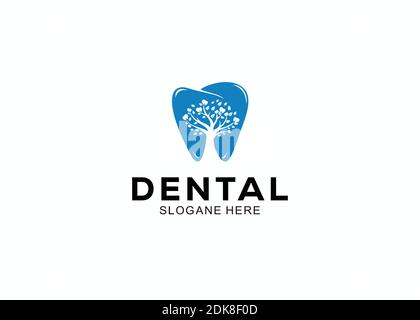 Symbol Design Baum dental einfaches Logo Symbol Inspiration Stock Vektor
