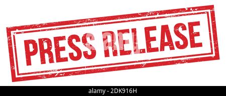 PRESSEMITTEILUNG Text auf rot grungy vintage Rechteck Stempel. Stockfoto