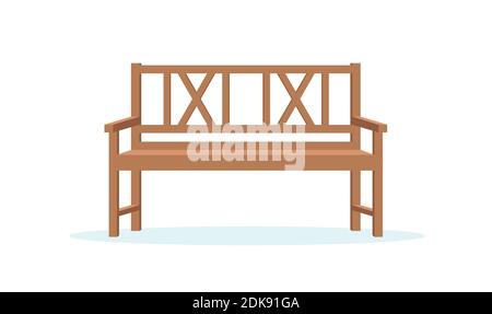 Abbildung Parkbank in flacher Ausführung Stockfoto