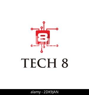 Technologie-Logo einfaches Tech-Design Stock Vektor