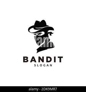Der Bandit mit Bandana Schal Maske Illustration Stock Vektor