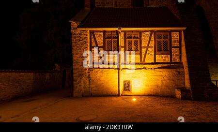 Germany, Saxony-Anhalt, Drübeck, Harz, outbuildings, half-timbered house, Drübeck monastery Stock Photo