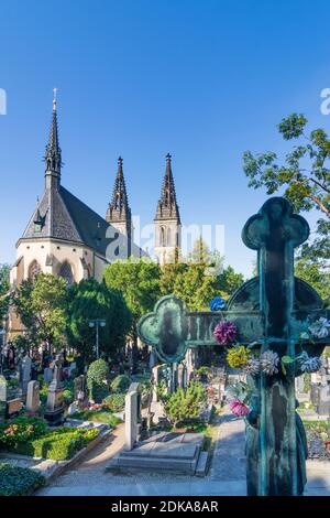 Praha, Friedhof in der Basilika St. Peter und St. Paul in Vysehrad (Wyschehrad) Fort in Vysehrad, Praha, Prag, Prag, Tschechisch Stockfoto