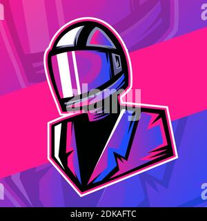 Motorider Mascot Symbol für Esport Spiel in Vektor-Illustration Stock Vektor