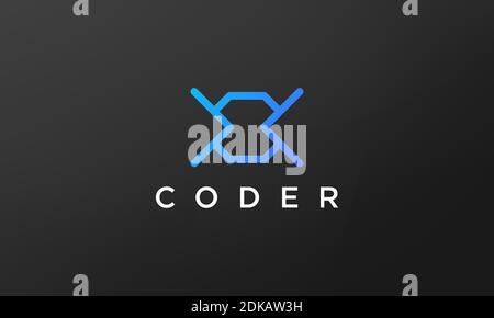 Programmierung Code-Technologie-Logo in einem einfachen und modernen Stil Stock Vektor