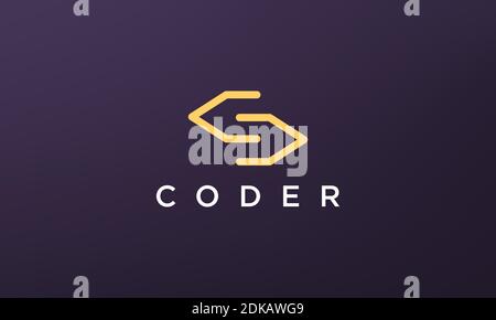 Programmierung Code-Technologie-Logo in einem einfachen und modernen Stil Stock Vektor