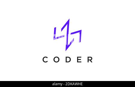 Programmierung Code-Technologie-Logo in einem einfachen und modernen Stil Stock Vektor