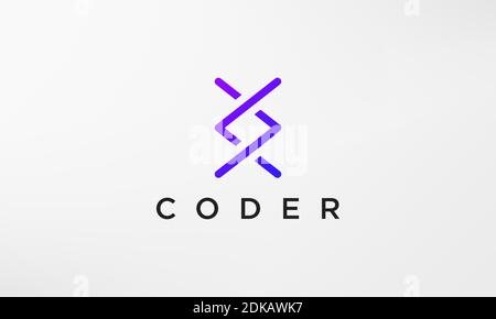 Programmierung Code-Technologie-Logo in einem einfachen und modernen Stil Stock Vektor
