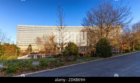 Genf, Schweiz - 7. Dezember: Sitz des Internationalen Arbeitsamtes Stockfoto
