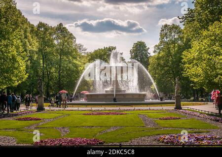 Brunnen im Sächsischen Garten, Warschau Stockfoto