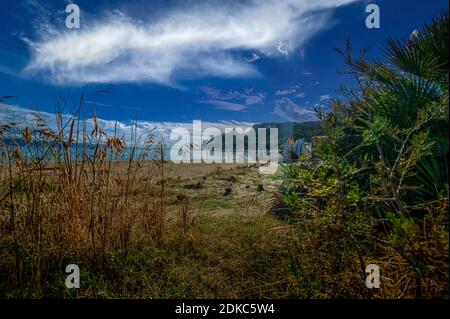 Wolken auf Sardinien Küste Stockfoto