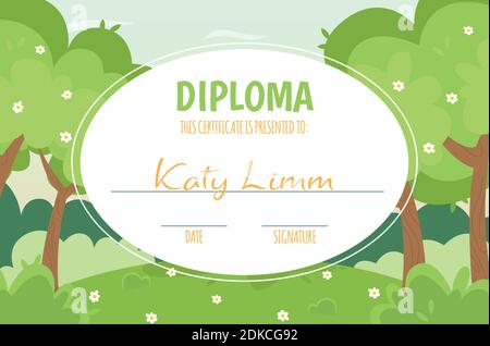 Vorlage für Diplom-Zertifikat, Vektorgrafik. Stock Vektor