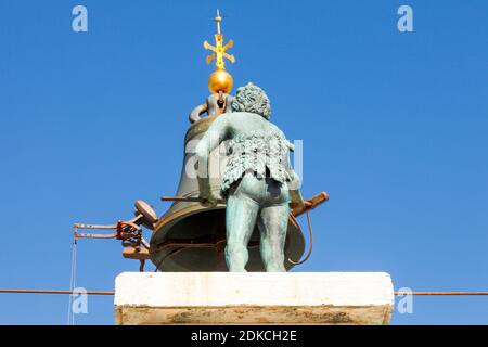 Die Mauren auf dem Markusturm, Markusplatz, Venedig, Venetien, Italien Stockfoto