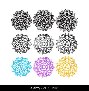 Dekorative Mandala Ornament Muster für Henna., Mehendi Tattoo Dekoration Stock Vektor