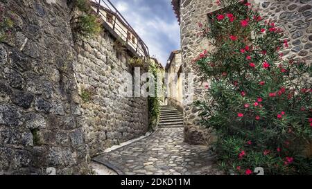 Eus in summer, Plus beaux villages de France Stock Photo