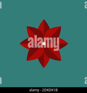 Stilisierte Weihnachtssterne blühen auf dunkelgrünem Hintergrund. Stock Vektor