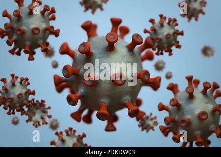 Leipzig, Deutschland. November 2020. ILUSTRATION: Modelle eines Coronavirus (bearbeitet mit Photoshop). Quelle: Peter Endig/dpa-Zentralbild/ZB/dpa/Alamy Live News Stockfoto