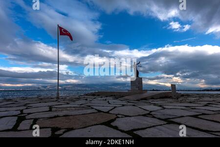 Statue of Justice The combination of Justitia, the Roman goddess of justice, and Themis, the goddess of divine order, law and traditions in Greek myth Stock Photo