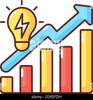 Verschwenderischer Energieverbrauch RGB-Farbsymbol Stock Vektor